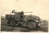 28k WW2 photo of CMP 15 (cab Nr. 11) with anti-aircraft gun (2cm Flak), Afrika Korps