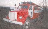 78k photo of 1957-1968 GAZ-63 firetruck in 1980's colors and some later additions
