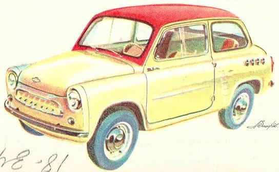 Moskvich444 1958 3rd prototype for ZAZ965 35k drawing