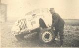 47k (1944) photo of field-repaired Opel Kadett K38 2-door Limousine, USSR