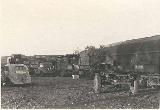 26k WW2 photo of Peugeot 202, Peugeot 402, trailers of French Army