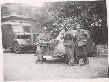 41k WW2 photo of Peugeot 402 and Magirus, Paris(?)